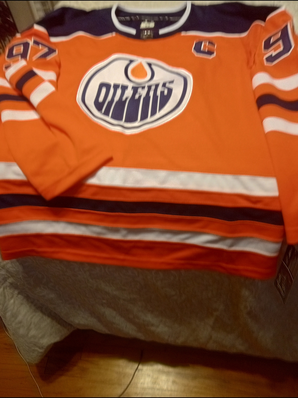 Edmonton Oilers Orange Hockey Jersey with Crest